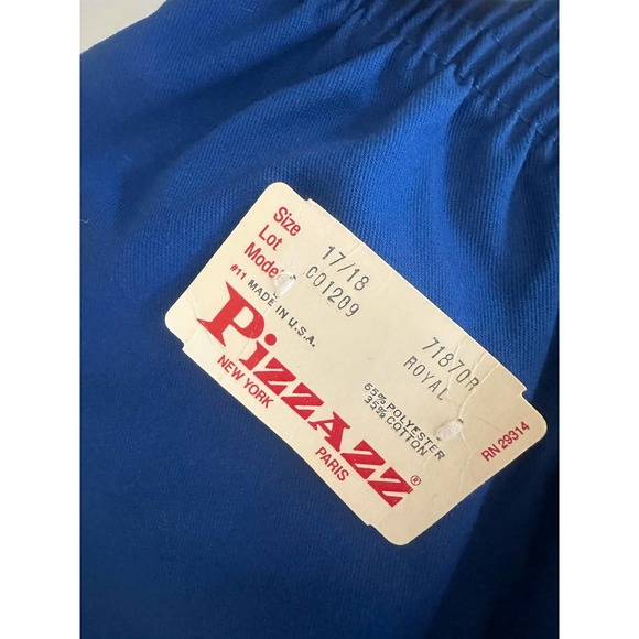 Vintage New NOS Pizzazz Women Pants sz 17/18 Made in USA Cobalt Royal Blue - Picture 3 of 9
